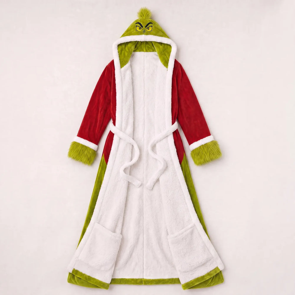 Heated Grump Robe laid flat, front view